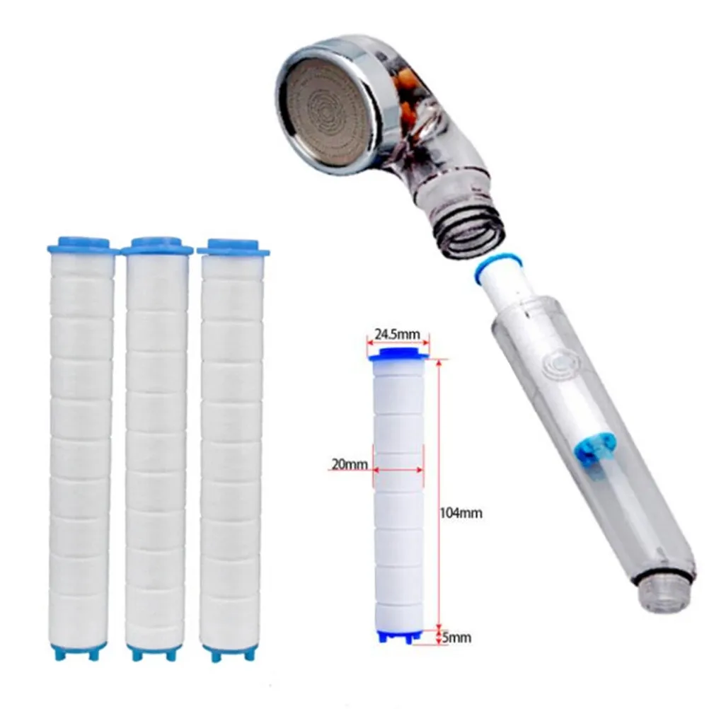 Shower Valve Cartridge - 2 ชิ้นรอบ PP ผ้าฝ้ายตลับกรองสําหรับห้องน้ําหัวฝักบัวแบบใช้มือถือประหยัดน้ํา Anion sprayer