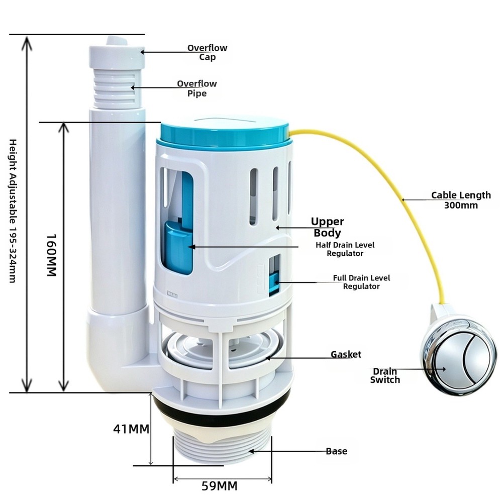 สายเคเบิลวาล์วแบบกดสองปุ่ม 1 ช - Toilet Fill Valve บทวิจารณ์และราคา